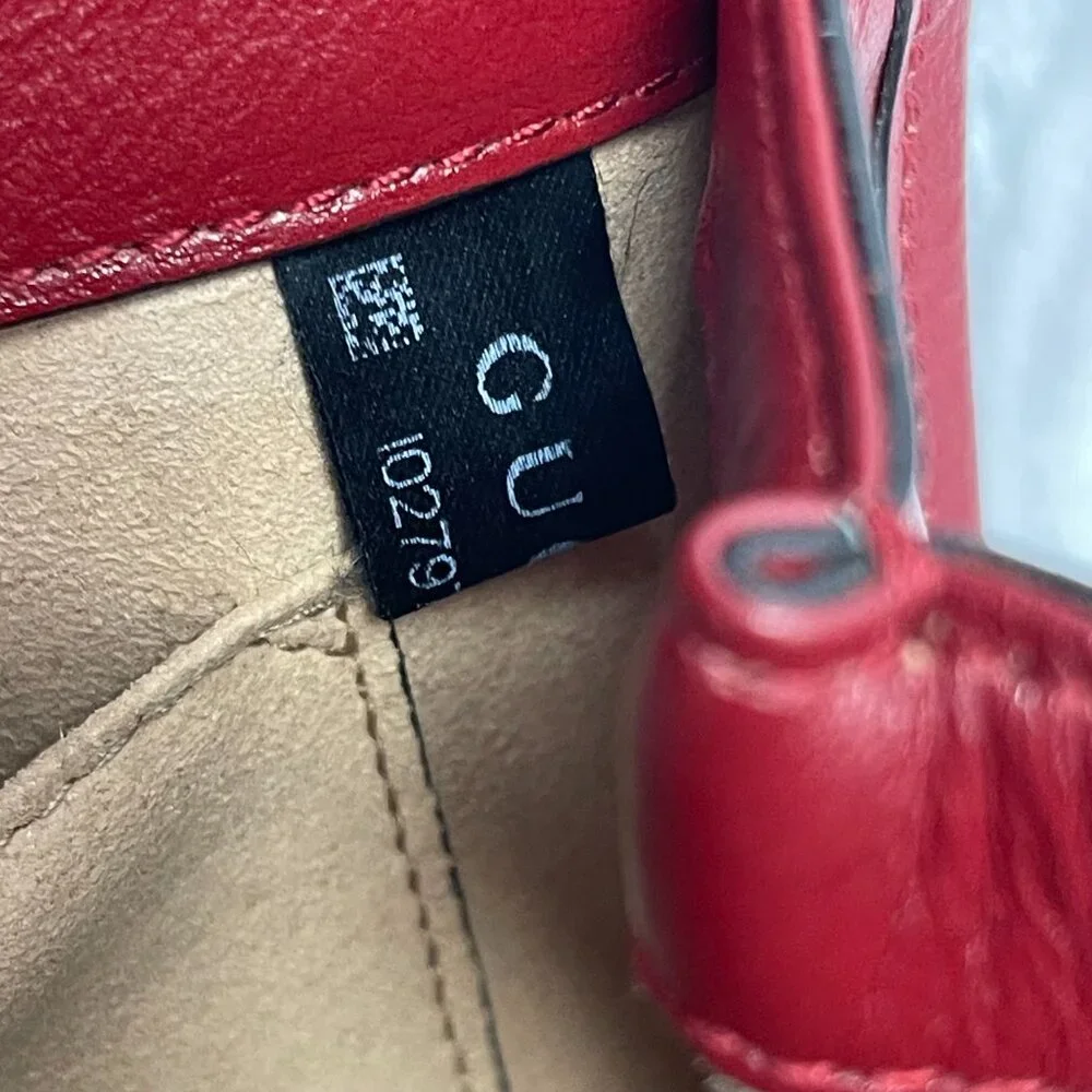 Gucci Rajah Web Chain Shoulder Bag in Red Leather - Small - Preowned - Picture 12 of 15